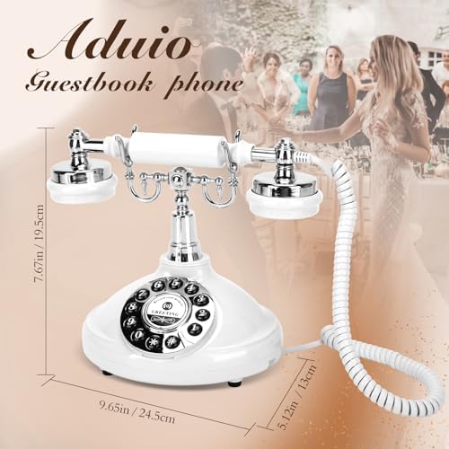 Wedding Phone Guest Book,Audio Guestbook,Vintage Wedding Guestbook Alternative,Audio Phone Guest Book for Wedding Baby Shower Retirement Graduation Birthday Party & More! (White) - Image 6