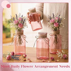 Mason Jar Glass Vases 6 Pack, Pink Flower Vase for Centerpieces - Image 4