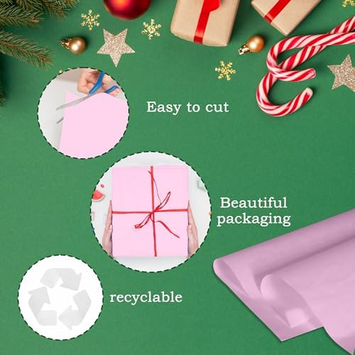 PINWATT 1000 Sheets 20"X15" Pink Tissue Paper Bulk for Gift Bags - Wrapping Tissue Paper for Birthday Weddings Showers Gift Packaging Arts Craft Party Favor Decoration Wrapping Supplies - Image 5