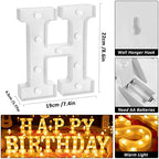 138pcs Happy Birthday Marquee Light Up Letters- LED Letter Number Light Sign with Round Light Balloons Decoration for Birthday Home Table Decor White - Image 4
