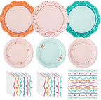 144 Pcs 48 Guests Italian Summer Party Plates and Napkins by Skybooly
