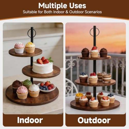 Wooden Cupcake Stand,3-Tier Cupcake Tower for 50 Cupcakes - Image 5