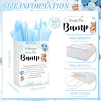 Resurhang 50 Sets Gift Bag for Baby Shower Bear Balloon Goodie Bags with Handles and Tissue Paper Baby Shower Party Favor Handbag for Guests Gender Reveal Return Gift(Blue) - Image 2
