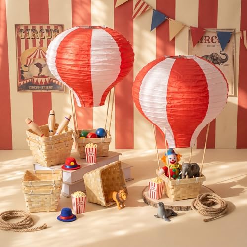Meooeck 8 Sets Red Hot Air Balloon Table Centerpieces Decor - Image 2
