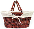 Wicker Gift Baskets Empty Oval Willow Woven Picnic Basket Easter Candy Basket Wine Basket with Handle Egg Gathering Wedding Basket (Brown) by MEIEM