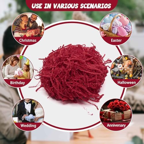 Tisspoms 10LB Red Crinkle Cut Paper Shred Filler, Crinkle Paper Shreds - Image 6