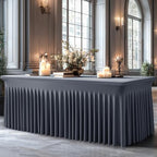 Shillance 2 Packs Grey Spandex Tableclothes for 4 Foot Rectangle Table, Spandex Table Covers 4FT Stretch Table Skirts Wrinkle Free Fitted Table Cloth for Event, Wedding, Banquet & Parties - Image 4