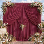 40ftx10ft Wrinkle Free Burgundy Backdrop Curtain - 10 Feet Photography Backdrop Drapes, Silky Polyester Back Drop Cloth for Wedding Baby Shower Balloon Arch Background - Image 4