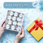 MTLEE Flowers 24 Pcs Baby Shower Party Favors Candles Lavender Scented Baby Shower Favors for Guests Rustic Tealights Candles Gender Reveal Return Gifts(Blue, 1.2 oz) - Image 4