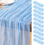 DeZerlor Baby Blue Cheesecloth Table Runners 10 Pack Summer Boho Runners by DeZerlor