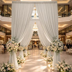 40ftx15ft Beige Backdrop Curtains for Parties, Wrinkle Free Polyester Beige Photo Backdrop Drapes 8 Panels 15 ft Long Back Drop Cloth for Wedding Birthday Photography Background Party - Image 3