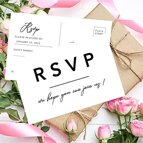 Andaz Press 56-Pack Personalized RSVP Postcards for Wedding Modern Cardstock Response Reply Cards for Bridal Shower Baby Shower Birthday Event Custom Date and Return Address 4 x 6-Inch - Image 3