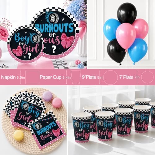 Xynic 145pcs Burnouts or Bows Gender Reveal Decorations, Serves 20 - Image 5