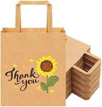 50Pcs 10x8x4.7 Thank You Gift Bags Bulk, Thank You Bags for Business Small, Sunflower Paper Small Gift Retail bags with Handles (B) by Cmecial