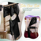 60 PCS Black Satin Chair Sashes, 7 x 108 Inch - Image 6