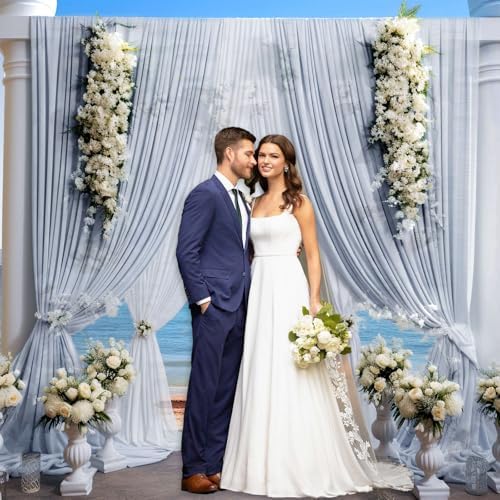 10 x 7 Feet Purple Gray Backdrop Curtain for Partie, Background Curtains for Photoshoot, Birthday, Wedding, Halloween, Thanksgiving, Christmas Day, New Year Party Decorations 5Ft x 7Ft, 2 Panels - Image 6