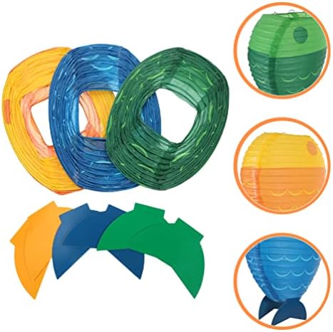 Fish 6pcs Mermaid Fish Shaped Hanging Nautical Party Decoration Supplies for Baby Shower Birthday - Image 2