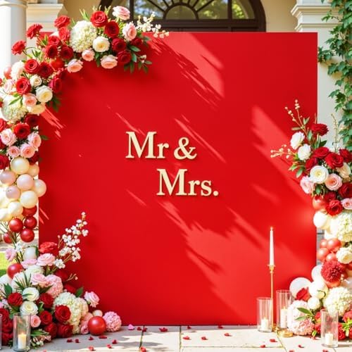 Besutolife Square Arch Backdrop Cover, 8×8 FT Spandex Arch Covers Stretchy Fitted Balloon Arch Stand Cover for Wedding, Birthday Party, Baby Shower, Photo Booth, Graduation Ceremony, Red - Image 2