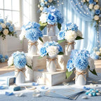 Zeyune 6 Set Artificial Centerpiece, Sky Blue,Lake Blue, Stylish Style - Image 5