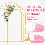 Wokceer Wedding Arch Backdrop Stand 8FT, 7.2FT, 6.6FT Set of 3 Gold Metal Arch Backdrop Stand for Wedding Ceremony Baby Shower Birthday Party Garden Floral Balloon Arch Decoration - Image 4