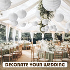 Treela 48 Pcs Paper Lanterns Party Decorations Round, White - Image 5