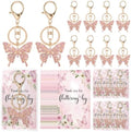 Equsion 25 Set Butterfly Keychain Party Favors with Thank You Cards,Pink by Equsion