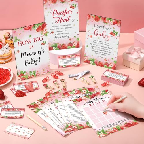 Sherr 476 Pcs Strawberry Party Games Set, Activities Pacifiers Clothespins - Image 2