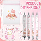 Chuangdi 50 Sets Baby Shower Favors Gifts for Guests Includes 50 Pcs Ballpoint Pens, Thank You Cards and Organza Bags(Pink Bear) - Image 2