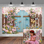 10X6.5ft Butterfly Floral Backdrop for Photography Spring Butterfly Flowers Girls Birthday Party Decorations Background Wedding Baby Shower Party Cake Table Decor Photo Booth Props by Unknown