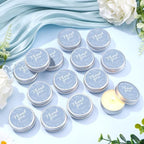 MTLEE 50 Pcs Blue Floral Thank You Candles Baby Shower Wedding Favors - Image 2