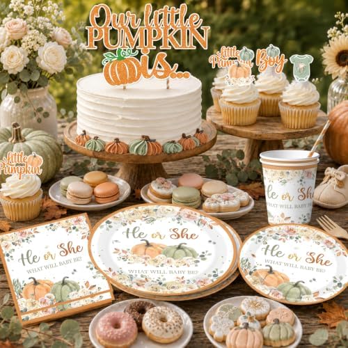 Fall Pumpkin Gender Reveal Decoration,Autumn Gender Reveal Party Supplies - Image 5
