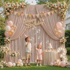 30x10FT Backdrop Curtains with Rod Pockets - Wrinkle Free Photo Stage Backdrop 6 Panels Curtains Drapes for Photography Wedding Party Baby Shower Decorations (Nude Blush) - Image 2