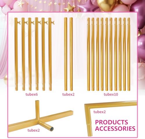 Gold Square Wedding Arch Backdrop Stand Metal Balloon Garden Frame - Image 3