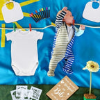 Chuarry 43 Pcs Baby Shower Kit, 8 Onesies 8 Bibs Markers 16 Stencils - Image 5