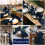 20 Pack Cheesecloth Table Runner 17 x 108 Inch, Navy Blue - Image 7