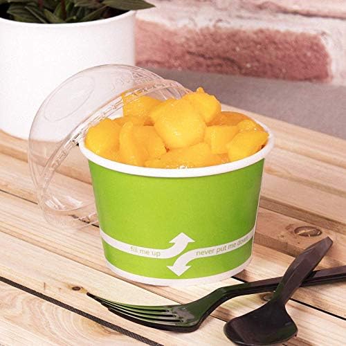 Karat [8oz - 1000 ct] Paper Ice Cream Cups & Soup Bowls for Hot/ Cold Food - Ideal for Soup, Ice Cream, Gelato, Yogurt and Snacks - Green - Image 7