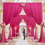 20ft×15ft Hot Pink Backdrop Curtain for Wedding Parties - Image 5