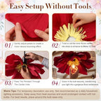 10 Pcs Giant Paper Flowers Decoration for Bulb 15.7 Inch, Dark - Image 4