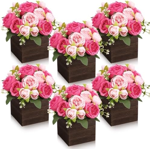 6 Sets Artificial Peonies Flower Table Centerpieces,Mixed Pink by Wavyknot