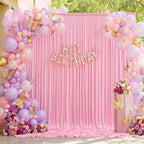 20ft x 10ft Wrinkle Free Pink Backdrop Curtain for Parties, 4 Panels 5×10ft Silky Polyester Light Pink Photo Backdrop Drapes Back Drop Cloth for Girl Party Birthday Gender Reveal Wedding Photography - Image 5