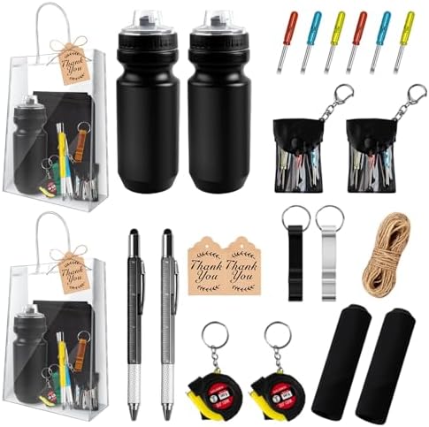 2 Sets Baby Shower Prizes for Men with Kettle Ruler Pen Cooling Towel Tool Kit Bottle Opener Cardboard Hemp Rope Plastic Bag for Baby Shower Game Winners Men Bachelor Party by Denylopro