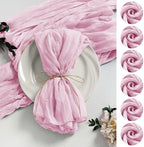 LZY 60 Pack Gauze Cheesecloth Napkins 20x20 Inch Dinner Cloth Napkins, Soft Boho Table Napkins Rustic Wrinkled Cheese Cloth Napkins Bulk for Wedding Party Baby Shower Event Decor (Pink) by Lightupyourparty