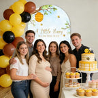 A Little Honey is on The Way Baby Shower Arch Backdrop - Bee/Honeycomb/Jungle Themed Watercolor Party Banner, Photo Booth Background for Newborn Celebration Decor (Honeycomb,7.2FT) - Image 4