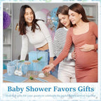 6 Set Baby Shower Prizes for Winners Gifts Baby Shower Guest Gifts Soap Pen Glass Tumbler Notebook Gift Box Packaging Wedding Bridal Game Prizes Gift Box Party Favors (Blue,Classic) - Image 5