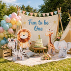Gemscream 4 Pcs Fun to Be One Birthday Decor Lion Giraffe Zebra Cutouts - Image 2