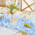 Horbaunal 12 Pack Baby Blue Chiffon Table Runners 10FT, 29x120 Inches - Image 3