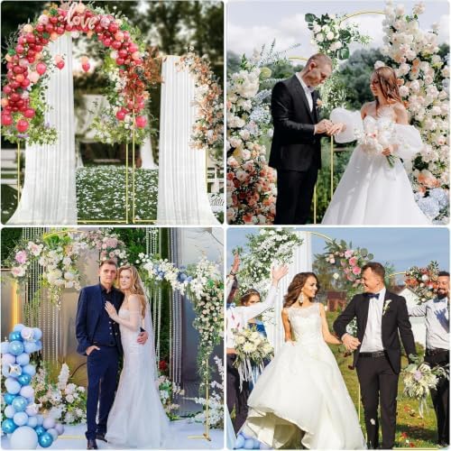 Metal Arch Backdrop Stand, 7.2FT+6FT Wedding Arch Frame with Storage Bag, Balloon Arch Backdrop Stand Set of 2, Gold Wedding Arch Backdrop Stand for Wedding Birthday Party Graduation Ceremony Decor - Image 7