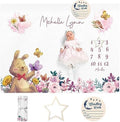 Personalized Baby Milestone Blanket for Boys Girls - Rabbit Pattern Baby Month Blanket- First Year Calendar Monthly Growth Chart - Halloween Birthday Gifts for Infant Todder by Dyoart