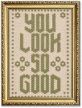 You Look So Good Sign Wall Art Trendy Inspirational Quote Wall Decor Picture Modern Minimalist Green Poster Canvas Painting Print for Living Room Bathroom 24x16 inch Gold Framed by Unknown
