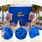 Gallety Royal Blue Backdrop Curtain for Wedding, Polyester Photography Backdrop Drapes - 30FT x 10FT Photobooth Backdrop Curtains for Celebration,Birthday,Event,Graduation Party Decorations - Image 3